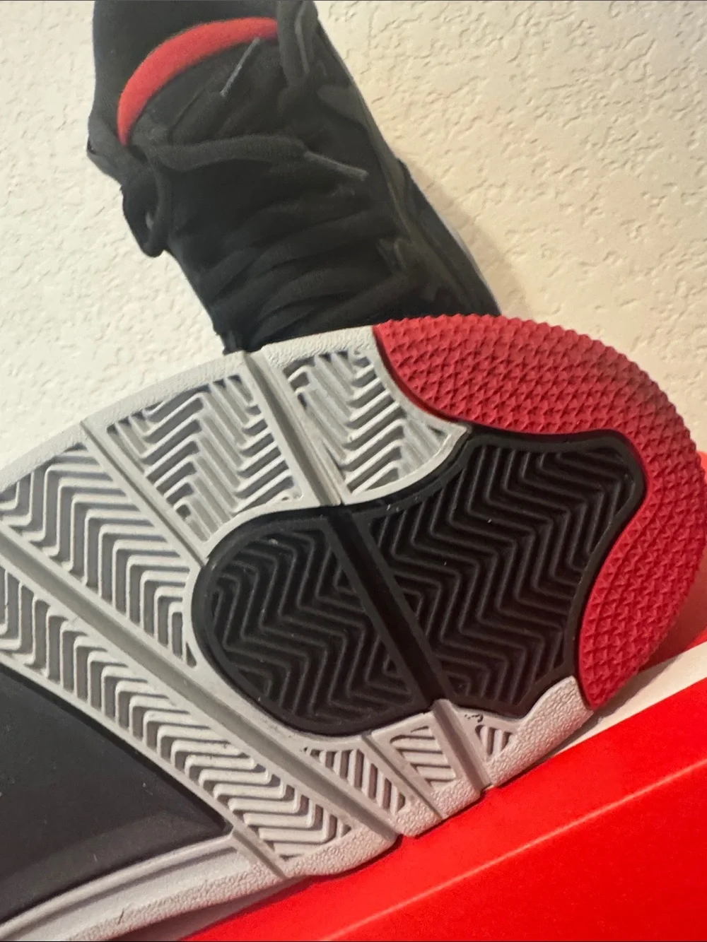Jordan 4 RM Bred Men's Black and Red Athletic Sneakers